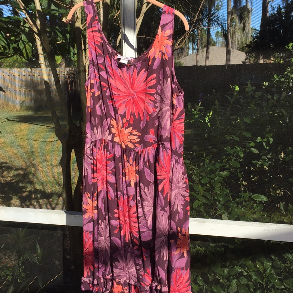 Classic Woman Sundress 2x, Purple, Pink & Orange